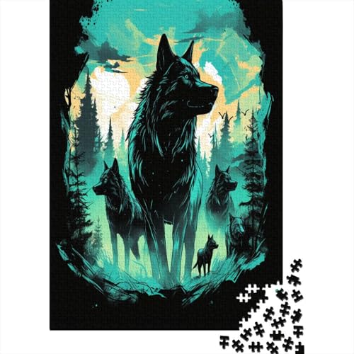 Wolf Puzzle mit 1000 Teilen für Erwachsene Holzpuzzle 1000 Teile für Erwachsene Puzzlespiel Dekoration Puzzle 1000 Teile (75 x 50 cm) von BJLZGUDFV