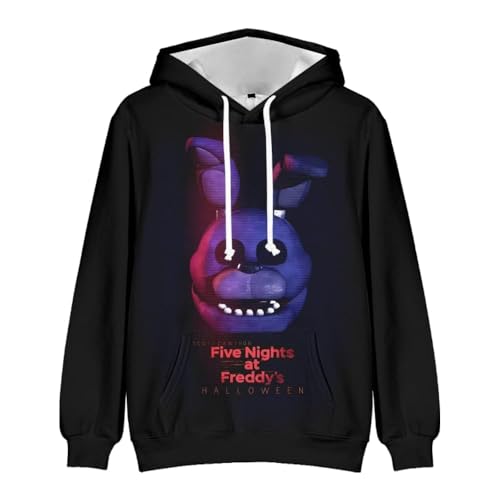 BJMAND FNAF Kapuzenpullover mit 3D-Druckmuster, Pullover, Kapuzen-Sweatshirt, lässig, langärmelig, Spiel-Hoodies (D, 130) von BJMAND