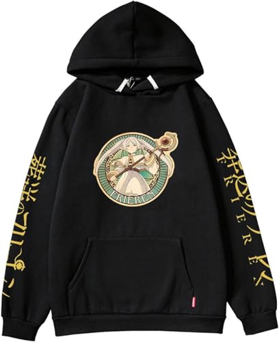 Frieren Beyond Journey's End Hoodie Frieren Langarm Big Pocket Hoodie Lose Oberbekleidung Hoodie mit Frieren Himmel Muster (Typ 4, L) von BJMAND