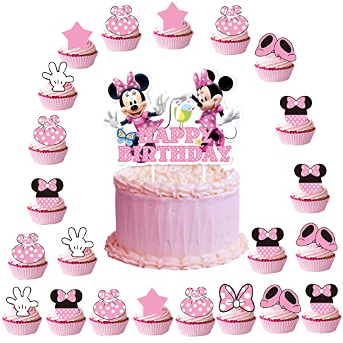 Decoracion Tartas Minnie, Cake Topper Minnie, 25PCS Decoracion Tartas Cumpleaños Minnie, Topper Tarta Cumpleaños, Cupcake Topper, Cumpleaños Cake Decoraciones, para Niños Fiestas von BJPERFMS