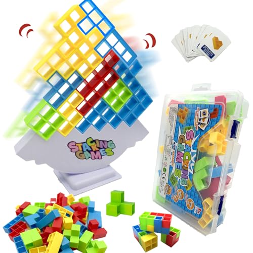 Tetra Tower Spiel Erwachsene Kinder, 48PCS Team Tower-Spiel, Tetra Tower Stapelspiel, Team-Turm-Spiel, Balance Spiel, Tower Game, Stacking Game, Games Creative Stack Attack Toy Party Game Gift von BJPERFMS