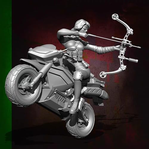 BJYCCAR 1/24 Motorrad Kommando Soldat Harz Soldat Kit unbemalt und unmontiert Figur Harz Modell-Bausatz (Inklusive Motorrad) // L4E2X3 von BJYCCAR