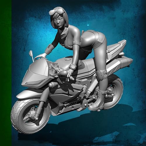 BJYCCAR 1/24 Motorrad Kommando Soldat Resin Bausatz Unbemaltes und unmontiertes Resin Modell (Inklusive Motorrad) // D9X2g5 von BJYCCAR