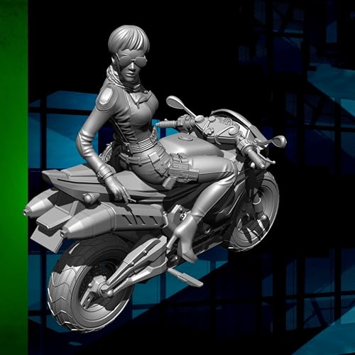 BJYCCAR 1/24 Motorrad Kommando Soldat Resin Bausatz Unbemaltes und unmontiertes Resin Modell (Inklusive Motorrad) // D9X2g6 von BJYCCAR