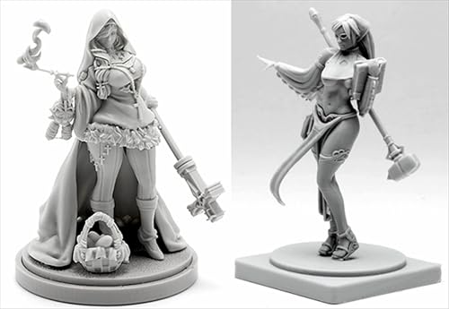 BJYCCAR 1/48 Ancient Female Samurai Warrior Resin Soldier Kit Unbemalt und unmontiert Resin Modell (2 Personen) //D9X8g18 von BJYCCAR