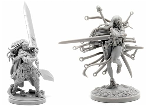 BJYCCAR 1/48 Ancient Female Samurai Warrior Resin Soldier Kit Unbemalt und unmontierte Figuren Resin Model Kit (2 Personen) // L9E7X51 von BJYCCAR