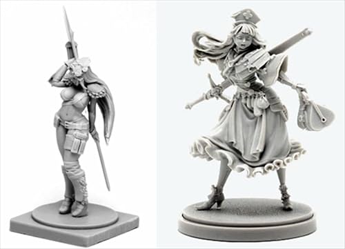 BJYCCAR 1/48 Ancient Female Samurai Warrior Resin Soldier Kit Unbemalt und unmontierte Figuren Resin Model Kit (2 Personen) // L9E7X89 von BJYCCAR