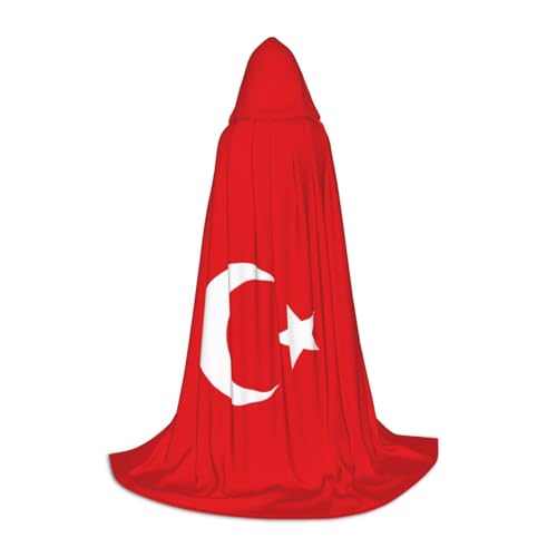 BKDODKS Halloween-Kapuzenumhang mit Flagge der Türkei, Unisex, für Cosplay, Gothic, Renaissance und mehr von BKDODKS