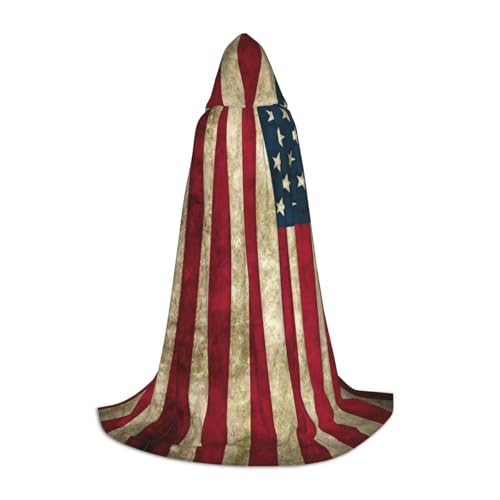 BKDODKS Halloween-Kapuzenumhang mit amerikanischer Flagge, Unisex, für Cosplay, Gothic, Renaissance und mehr von BKDODKS