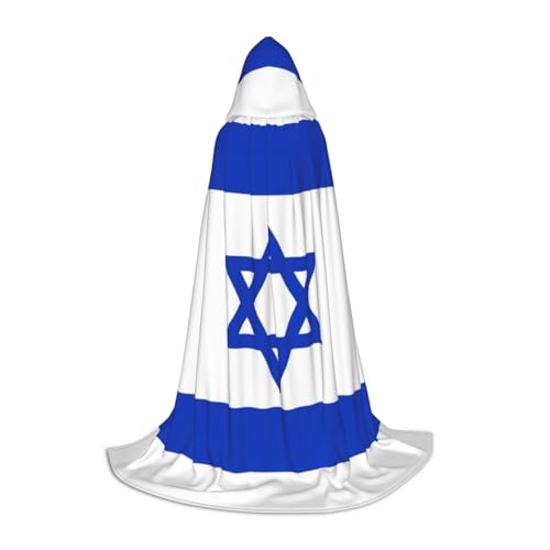 BKDODKS Halloween-Kapuzenumhang mit israelischer Flagge, Unisex, für Cosplay, Gothic, Renaissance und mehr von BKDODKS