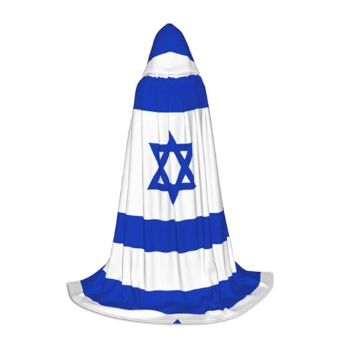 BKDODKS Halloween-Kapuzenumhang mit israelischer Flagge, Unisex, für Cosplay, Gothic, Renaissance und mehr von BKDODKS