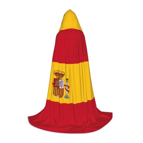 BKDODKS Halloween-Kapuzenumhang mit spanischer Flagge, Unisex, für Cosplay, Gothic, Renaissance und mehr von BKDODKS