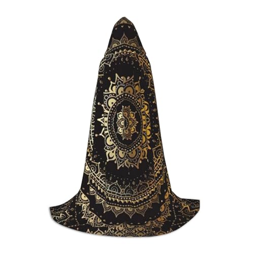 BKDODKS Mandala-Druck, Halloween-Umhang mit Kapuze, Unisex, Umhang für Cosplay, Gothic, Renaissance und mehr von BKDODKS