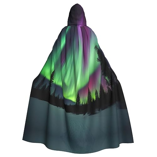 BKDODKS Northern Lights Painting Print Versatile Hooded Cloak Halloween Cloak Total Cosplay Parties Festivals Hooded Cloak von BKDODKS