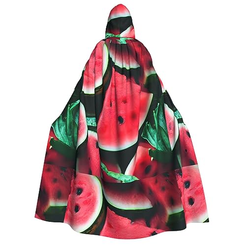 BKDODKS Roter Wassermelonen-Umhang mit Kapuze für Herren und Damen, vielseitiger Cosplay-Umhang, Halloween, Karneval, Themen-Dekor von BKDODKS