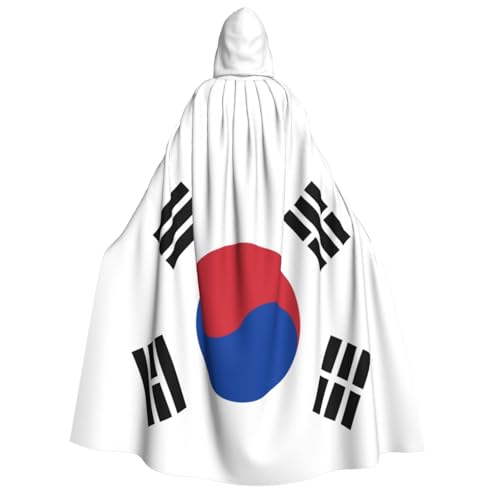 BKDODKS Umhang mit Kapuze für Herren und Damen, Motiv: Flagge der Republik Korea, vielseitiger Cosplay-Umhang, Halloween, Karneval, Themen-Dekor von BKDODKS