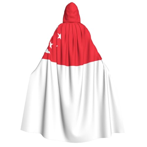 BKDODKS Umhang mit Kapuze und Singapur-Flagge, für Herren und Damen, vielseitiger Cosplay-Umhang, Halloween, Karneval, Themen-Dekor von BKDODKS