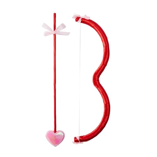 Amor Red Bow Pfeil Set Valentinstag Cosplay Zubehör Foto Requisiten Performance Supplies für Kinder Erwachsene (für Kinder, Rosa, 40 cm) von BKPAPTXY