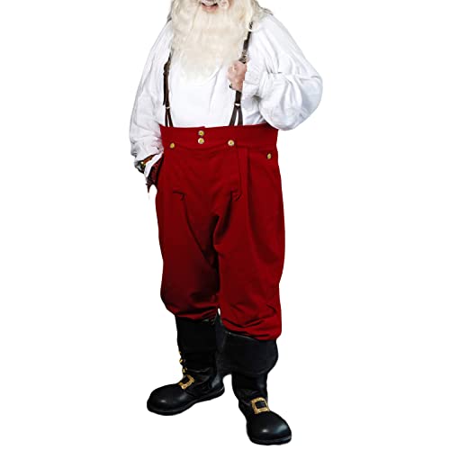 BKPAPTXY Herren-Overall, Weihnachtsmann-Kostüm, Overall, Strapsanzug, Party, Abschlussball, Festival, ausgefallener Strampler (Rot, XL) von BKPAPTXY