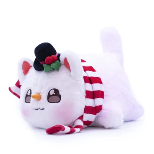 Katzen-Plüschtier, süßes Geschenk für Kinder, Aphmau Meemeows-Plüschtiere (Schneemann-Katze, 25 cm) von BKPAPTXY