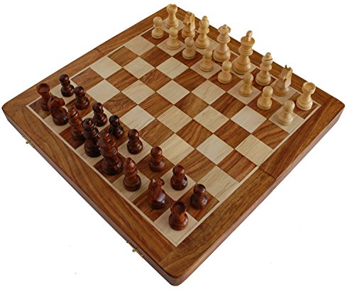 Beste Schachset Verkauf - BKRAFT4U 30 cm x 30 cm Handarbeit Schachset - hölzern magnetisch Faltung Schachset mit Lagerung slot. Schach Spiel Tafel gemacht von Prämie Qualität Rosenholz. von BKRAFT4U