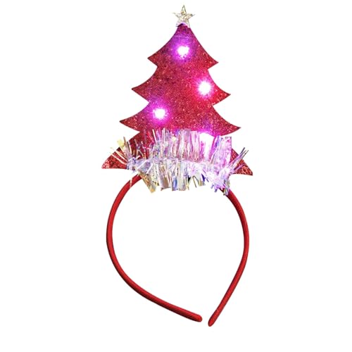 Weihnachtsschmuck, beleuchteter Weihnachtsbaum-Stirnband, Kopfschmuck, Dekoration, Partyzubehör, 2024 (D, Einheitsgröße) von BKSCAYXS