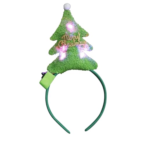 Weihnachtsschmuck, beleuchteter Weihnachtsbaum-Stirnband, Kopfschmuck, Dekoration, Partyzubehör 2024 (C, Einheitsgröße) von BKSCAYXS