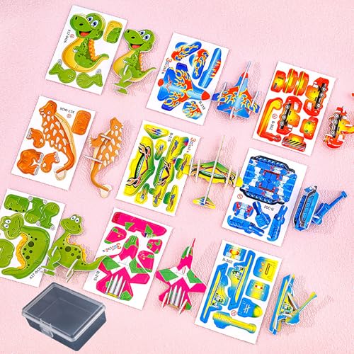 3D-Puzzles für Kinder, pädagogisches 3D-Cartoon-Puzzle für Kinder im Alter von 4–6 Jahren, keine Schere/Messer erforderlich,pädagogisches Montessori-Spielzeug mit Aufbewahrungsbox (All 150Pcs) von BKSYCOOL