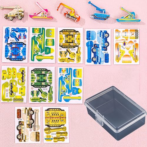 3D-Puzzles für Kinder, pädagogisches 3D-Cartoon-Puzzle für Kinder im Alter von 4–6 Jahren, keine Schere/Messer erforderlich,pädagogisches Montessori-Spielzeug mit Aufbewahrungsbox (Tanks 25Pcs) von BKSYCOOL