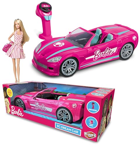 BLADEZ Barbie Toyz Ferngesteuertes Auto, ferngesteuertes Auto mit Lichtern und 12 km/h Geschwindigkeit, passend für Zwei Barbie-Puppen in voller Größe – Offizielles ferngesteuertes Barbie-Spielzeug von BLADEZ