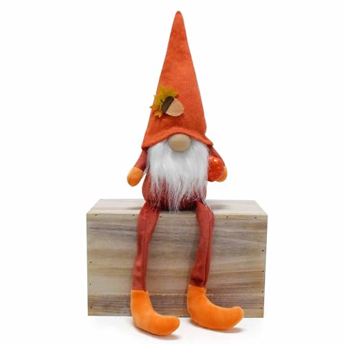 BLAFT Allerheiligen Gresskar AnsiktsløS Dukke, Hage Dekorasjon GNOME Gave AnsiktsløS Dukke Plysj, Dukke GNOME Sitter Lange Dinglende Ben GNOME Thanksgiving VåNingshus Dekorasjoner (Orange) von BLAFT