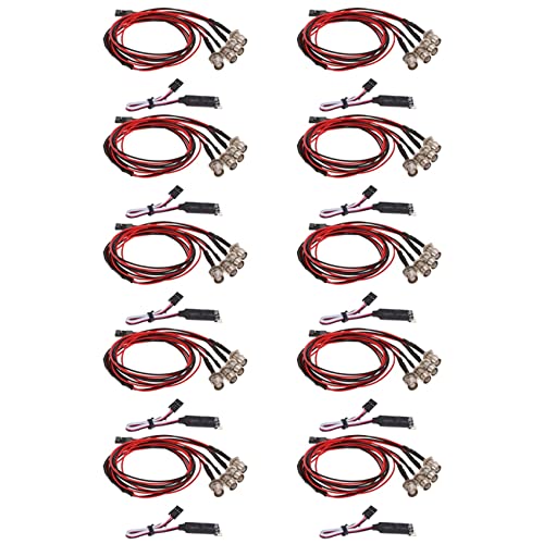 BLASHRD 10X 4 LED Licht Kit 2 Weiß 2 Rot mit 3CH Lampenbedien Feld für 1/10 1/8 TRX4 Axial SCX10 D90 RC Auto von BLASHRD