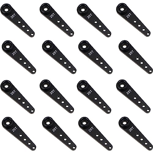 BLASHRD 16 Stuecke 37 mm 25 T Metall Verlängerung Lenkung Servo Arm Horn für RC Auto Raupen Teile, Schwarz von BLASHRD