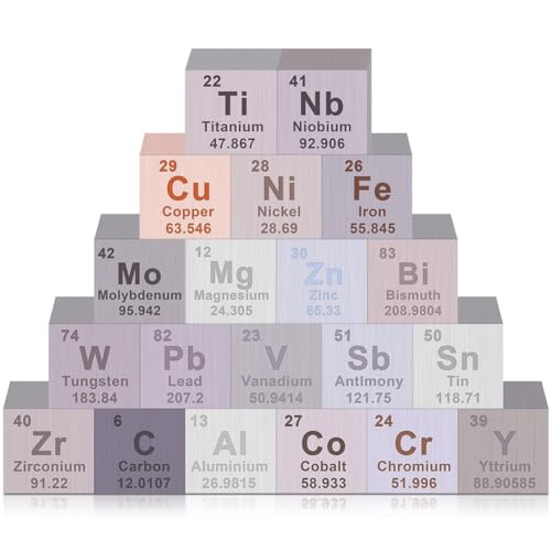 BLASHRD 20-Teiliges Elements-Würfel-Set, Periodensystem der Elemente, Wolfram-Würfel 0,39, Wie Abgebildet für Elements Collection, von BLASHRD