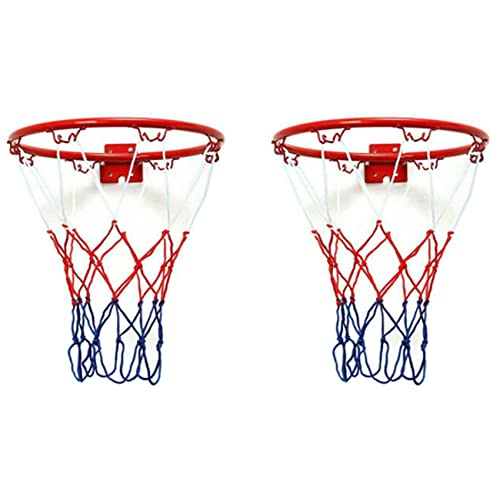 BLASHRD 2Stück 32cm Wand Netz Metall Felge Hängender Korb Basket Ball Wand mit Schrauben Indoor Außen Sport von BLASHRD