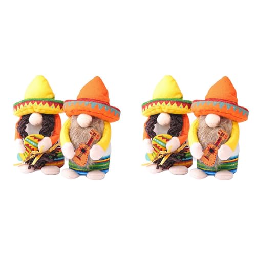 BLASHRD 2X Fiesta GNOME Paar Tomte für Mexikaner Taco Dienstag Zwerg Gift Nisse Abgestufte Tablett Dekoration für die KüChe von BLASHRD