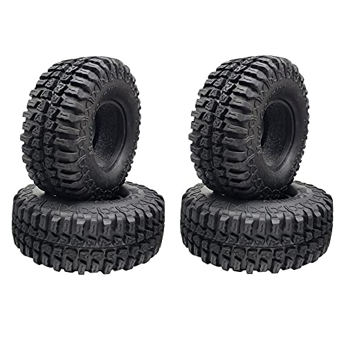 BLASHRD 4 StüCk 100MM 1.9 Gummi Reifen Reifen Rad für 1/10 RC Crawler Auto Axial SCX10 90046 AXI03007 TRX4 D90 CC01 von BLASHRD