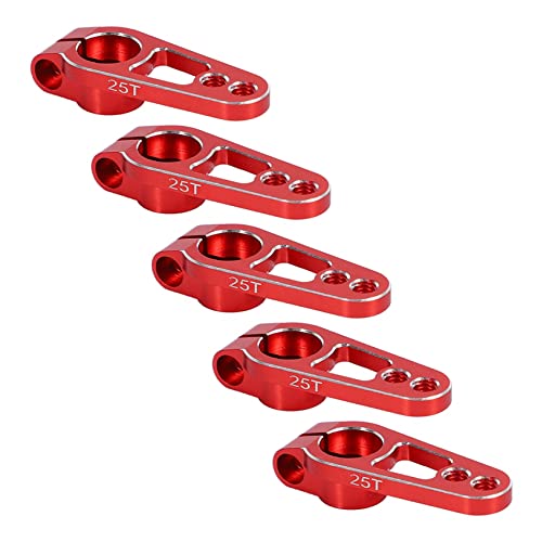 BLASHRD 5 Stuecke Aluminium Legierung 25 T 31 mm Lenkung Servo Arm Horn für RC Auto Crawler Teile, Rot von BLASHRD