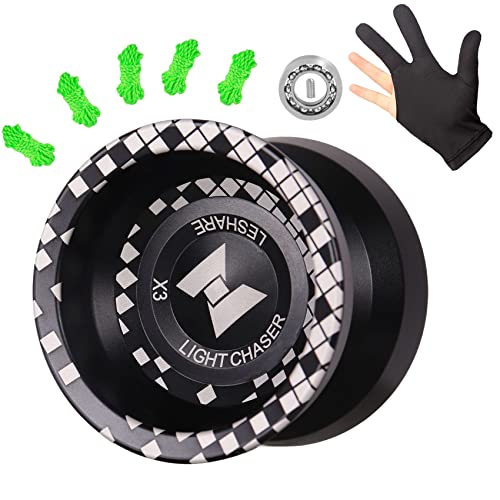 BLASHRD Nicht Ansprechbar Light Chaser X3 Wettkampf Yo-Yo, Legierungs Yo Yo für AnfäNger, und Tricks mit Handschuh und SchnüRen zu üBen von BLASHRD