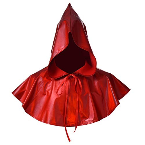 BLESSUME Mittelalter Angelkette mit Kapuze - Unisex Halloween Kostüm-Hut mit Kreuz-Halskette - Mützen mit Kette - Rot - Für Unisex-Erwachsene von BLESSUME