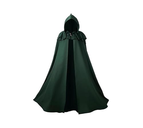 BLESSUME Renaissance Unisex Kapuzenumhang Wikinger Umhang mit Halskette für LARP Cosplay von BLESSUME