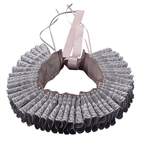 BLESSUME Ruffle Kragen Renaissance Rüsche Cosplay Halsband (Grau) von BLESSUME