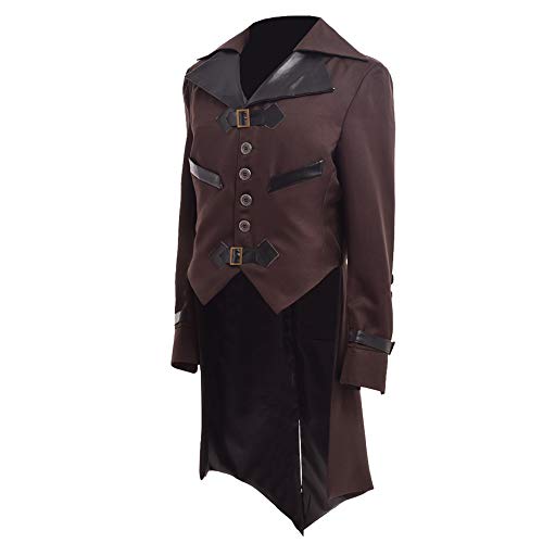 BLESSUME Steampunk Frack Herren Jacke Gothic Halloween Kostüm (XXL) von BLESSUME