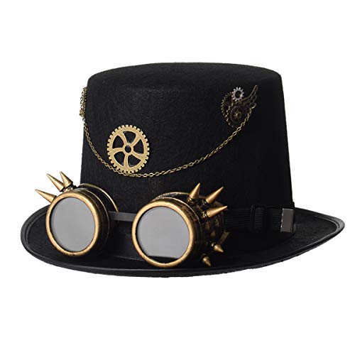 BLESSUME Steampunk Hut Unisex Fancy Dress (Farbe K, L) von BLESSUME