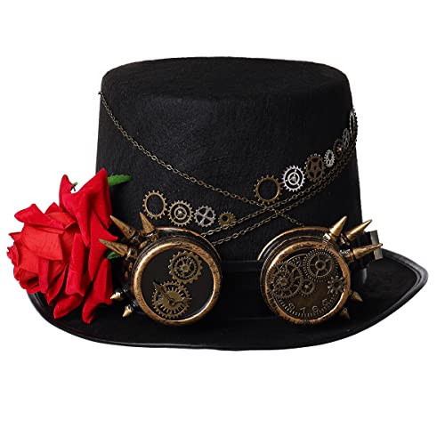 BLESSUME Steampunk Hut Unisex Fancy Dress Zylinder (Farbe E, L) von BLESSUME