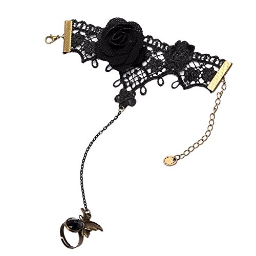 BLESSUME Steampunk Manschetten Gothic Victorian Handstulpe Armbänder (R) von BLESSUME