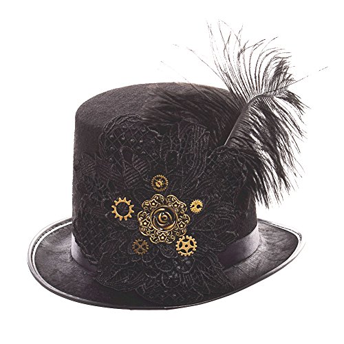 BLESSUME Steampunk Zylinder Hut Unisex Fancy Dress (Farbe B, L) von BLESSUME