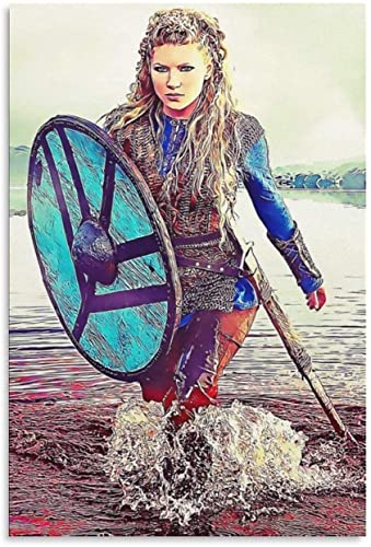 1000 Teile Puzzle Wikinger Lagertha Leinwand Kunstposter Holz Puzzle Erwachsene Stress Freisetzung Spiel 1000 Piece 29.5x19.6inch(75x50cm) Kein Rahmen von BLIJR