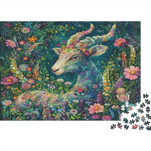 Blumen Schaf Puzzles -1000 Teile Holz Puzzle Für Erwachsene 1000pcs (75x50cm) von BLISSCOZY