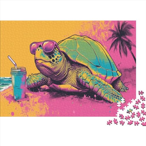 Bunte Schildkröte 300 TeileHolz Puzzle, Puzzles Für Erwachsene,300 Teile Rätsel Für Jugendliche & Erwachsene 300pcs (40x28cm) von BLISSCOZY